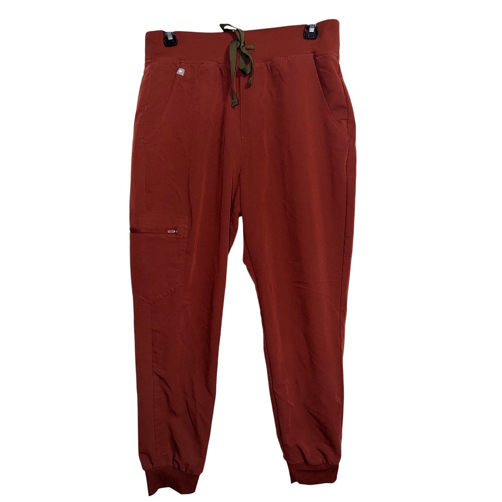 FIGS Zamora HW High Waisted Jogger Scrub Pants Clay Red‎ Womens Medium 1002620